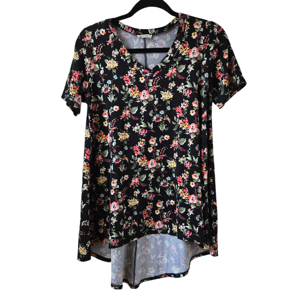 Blumin Floral Hi-Low Short Sleeve Shirt Women's Size Small